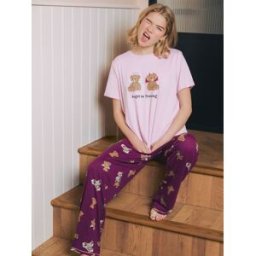 Urban Threads Urban Threads Urban Threads Ensemble pyjama long rose Halloween Party ours en peluche Rose FR 42 (EU 40)