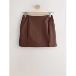 Next Mini jupe en cuir Faux Brun FR 38 Long (EU 36 L)