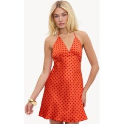 LOAVIES LOAVIES Everlasting Love Mini Dress With Dark Red Polka Dots rouge S (FR 38-40)