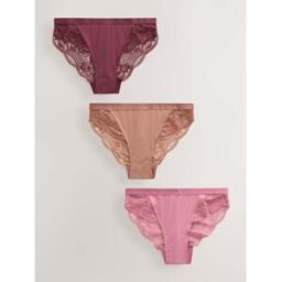 Next Lot de 3 slips en dentelle Brun FR 40 (EU 38)