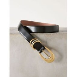 Next Ceinture en cuir multi-anneaux N. Premium Made in Italie Noir XL (FR 50-52)