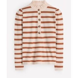 Boden Boden Ruffle Collar Mariner Top Brun FR 42 (EU 40)