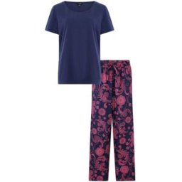 Pour Moi Pour Moi Pure Cotton T-Shirt & Trouser Pyjamas Set bleu FR 42 (EU 40)