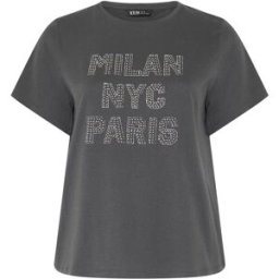 Yours Curve Yours Curve Set In Studded T-Shirt Gris FR 52-54 (EU 50-52)