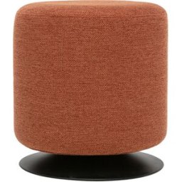 Miliboo Pouf rond pivotant en tissu effet velours texturé terre brûlée et métal D39.5 cm VOLNAY
