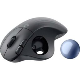 Logitech ERGO M575S Souris Bluetooth graphite, bleu métal 5 Boutons 2000 dpi molette, avec trackball, Touches à frappe silencieuse