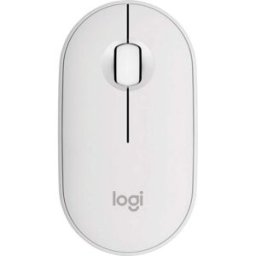 Logitech Pebble Mouse 2 M350s Souris Bluetooth optique blanc 3 Boutons 400 dpi, 4000 dpi molette intégrée