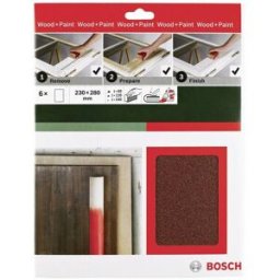 Set de feuilles abrasives pour ponçage manuel Bosch Accessories 2609256C39 Grain 60, 120, 240 (L x l) 230 mm x 280 mm 1 set