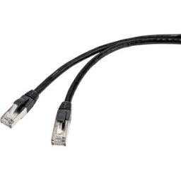 Renkforce RF-4538202 RJ45 Câble réseau, câble patch CAT 6a S/FTP 20.00 m noir adapté pour une utilisation extérieure 1 pc(s)