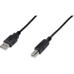 Digitus Câble USB USB 2.0 USB-A mâle, USB-B mâle 3.00 m noir rond, blindage double AK-300105-030-S