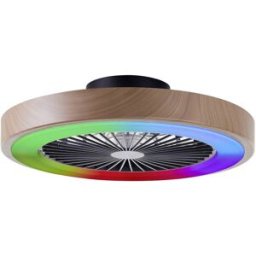 Brilliant G60060/09 Slimline Plafonnier LED avec ventilateur Module LED LED intégrée 40 W noir, bois