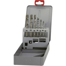 Eventus by Exact 10366 Set de tarauds pour machine 7 pièces métrique M1, M4, M5, M6, M8, M10, M12 coupe à droite DIN 371 HSS 35° RSP 1 set