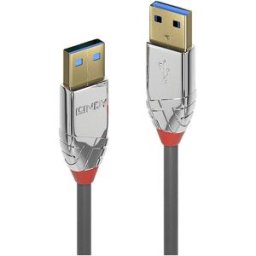 LINDY Câble USB USB 3.2 Gen1 USB-A mâle, USB-A mâle 2.00 m gris blindage triple 36627
