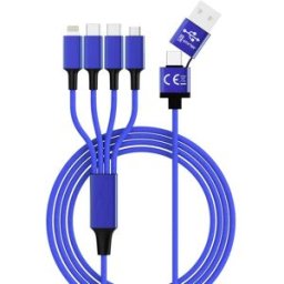 Smrter Câble de charge USB USB-A mâle, USB-C® mâle, USB-C® mâle, Connecteur Lightning , USB-Micro-B mâle 1.20 m bleu marine SMRTER_ELITE_C_NB