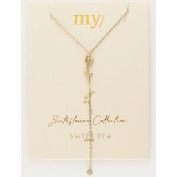 Collier à pendentif et strass Birth Flower My Jewellery Argenté/Doré M femme