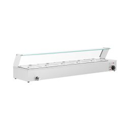 Bain-marie - 2,000 W - 5 x GN 1/2 - Robinet de vidange - Couvercle en verre