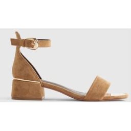 River Island River Island Suedette Low Block Heeled Sandals Brun EU 39 (UK 6)