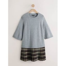 Next Manche courte Mini robe 2 en 1 en maille Gris