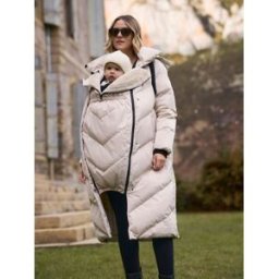 Seraphine Seraphine Long 3-en-1 Grossesse & Manteau de portage bébé crème FR 40 (EU 38)