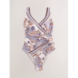 Next Maillot de bain gainant froncé sur le côté crème FR 40 Tall (EU 38 T)
