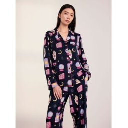Chelsea Peers Chelsea Peers Petite Halloween Fortune Teller Print Long Pyjama Set bleu FR 38 (EU 36)
