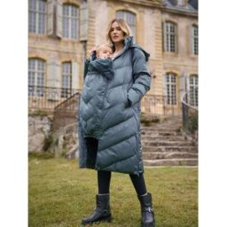 Seraphine Seraphine Long 3-en-1 Grossesse & Manteau de portage bébé Gris FR 36 (EU 34)