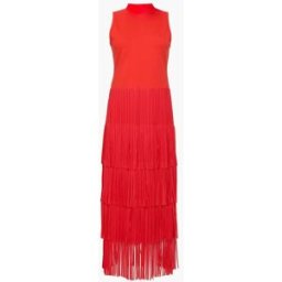 French Connection French Connection Hilde Jersey Mix Fringe Dress rouge L (FR 46-48)
