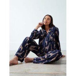 Chelsea Peers Chelsea Peers Giraffe Button Up Long Pyjama Set bleu FR 44 (EU 42)