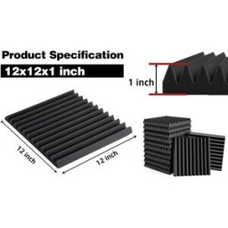INF Panneaux en mousse acoustique - Absorption sonore élevée, auto-adhésifs pour studios et home cinéma M Le noir paquet de 24