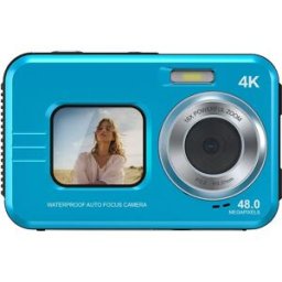 INF Appareil Photo Numérique 4K Étanche avec Carte TF 32G - Capturez Vos Aventures! Bleu