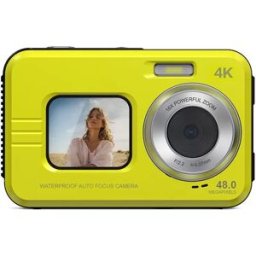 INF Appareil Photo Numérique 4K Étanche avec Carte TF 32G - Capturez Vos Aventures! Jaune