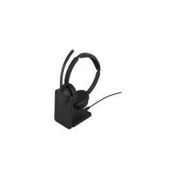 Jabra Evolve3 45 MS Stereo - micro-casque - USB-A via adaptateur Bluetooth, USB-C - Microsoft Teams Certified - Zoom Certified - avec support de chargement