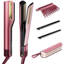 Lisseur + Sèche-cheveux tout-en- un Shark SilkiPro Straight, avec étui de rangement résistant à la chaleur - Quartz Rose Quartz rose HT401EUPK par SharkNinja
