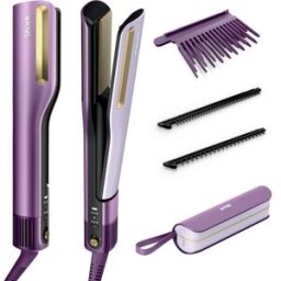 Lisseur + Sèche-cheveux tout-en- un Shark SilkiPro Straight, avec étui de rangement résistant à la chaleur Prune satinée HT401EUPU par SharkNinja