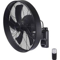 Sygonix SY-6661434 Ventilateur mural 50 W (Ø x H) 45 cm x 45.5 cm noir avec télécommande, oscillant, minuteur, pivotant