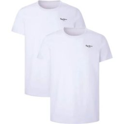Pepe Jeans Couche De Base à Manches Courtes Pmu10976 2 Unités White L Homme