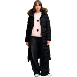 Superdry Veste Faux Fur Fuji Longline Black S Femme