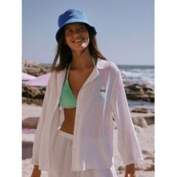 self. Self. Chemise de plage en lin pâle FR 48 (EU 46)