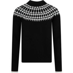The Little Tailor The Little Tailor Smart Fairisle Funnel Neck Knit Jumper Noir L (FR 46-48)