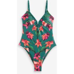 B by Ted Baker B by Ted Baker Maillot de bain Vert Fleuri décolleté plongeant et effet ventre plat vert FR 42 (EU 40)