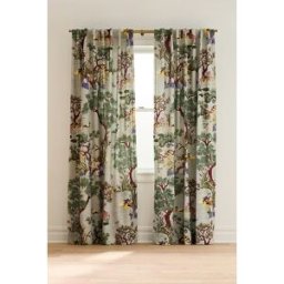Rideau Bernadette en coton tissé imprimé en Green taille: 50" x 108" chez Anthropologie