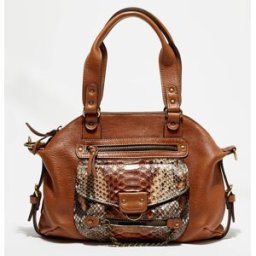 Abaco Paris - Sac à main en Cuir d'Agneau & Python Mini Ode havane - 31x22x3 cm OS