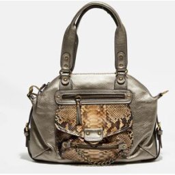 Abaco Paris - Sac à main en Cuir d'Agneau & Python Mini Ode bronze natural - 33x22x3 cm OS