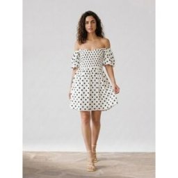 Faithfull the Brand - Robe mini Ilaria à pois noir/blanc L
