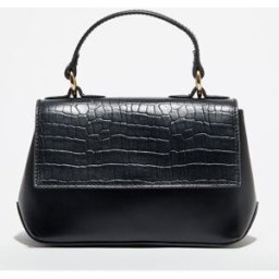 Apologie Studio - Mini Sac bandoulière en Cuir croco Emy noir - 12x17x8 cm OS