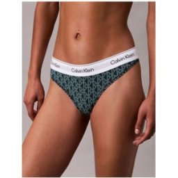 Calvin Klein - String bijou contour emblème moderne noir/vert M
