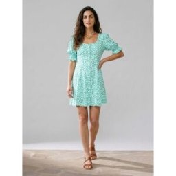 Faithfull the Brand - Robe mini La Barben imprimée verte S