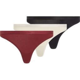Calvin Klein - Lot de 3 strings noir/syrah/cocon S