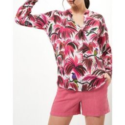 Hartford - Blouse Carta imprimée tropical rose/blanc 2