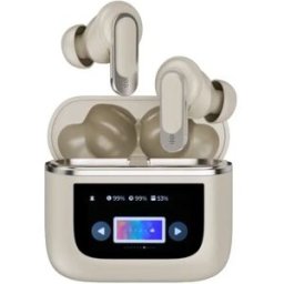 INF Écouteurs Bluetooth V8 à écran tactile LED couleur, batterie 500 mAh et réduction intelligente du bruit Or